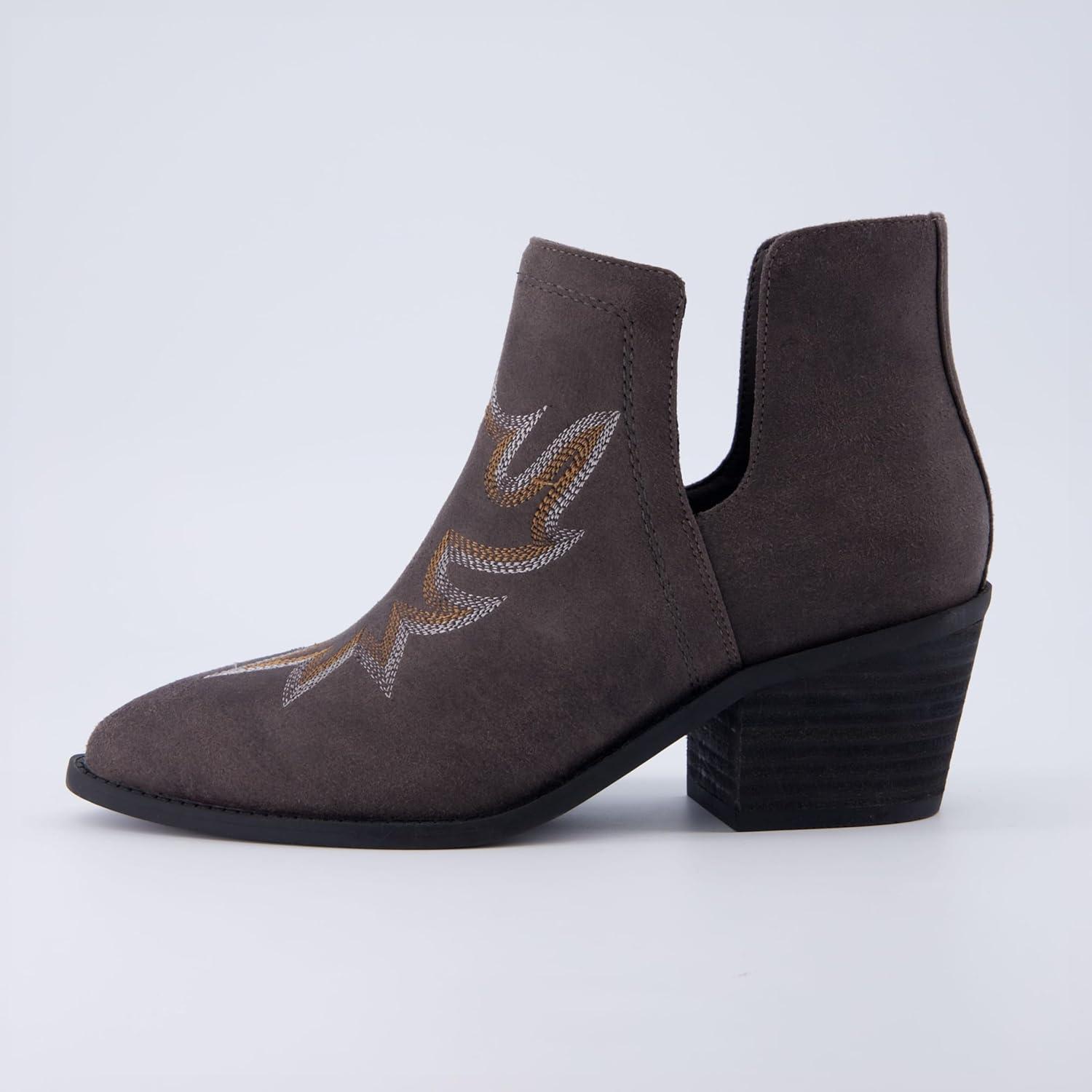 imageCUSHIONAIRE Womens Rustler Western bootie Memory Foam Wide Widths AvailableGrey