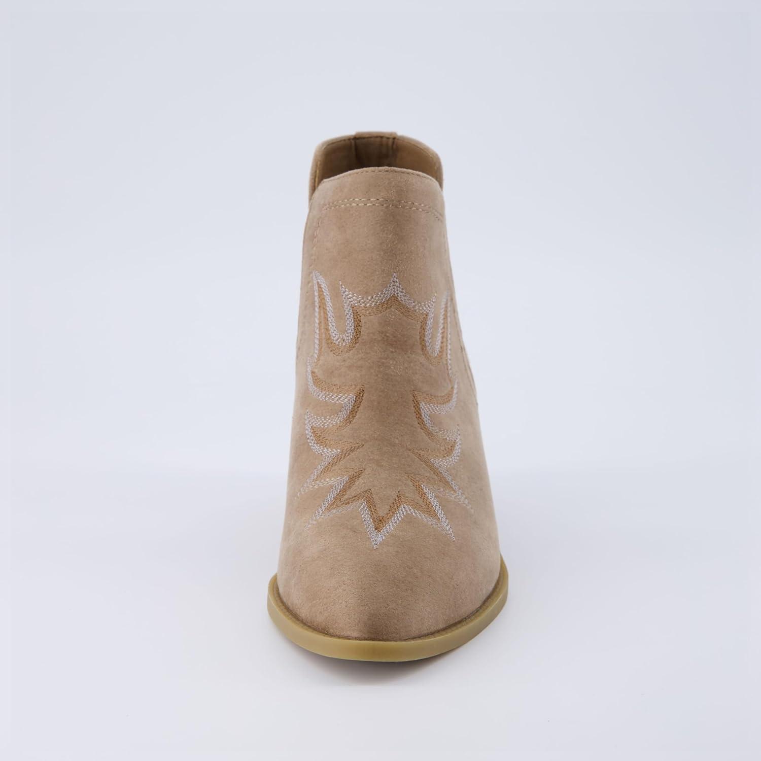imageCUSHIONAIRE Womens Rustler Western bootie Memory Foam Wide Widths AvailableTaupe