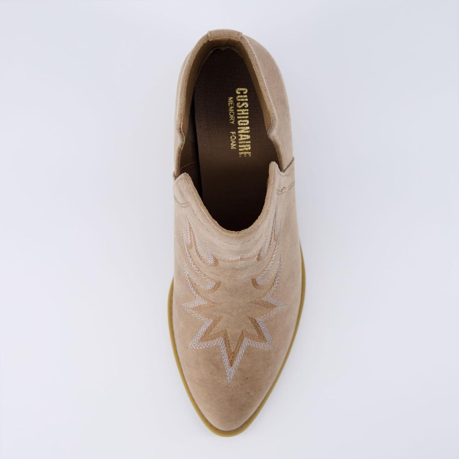 imageCUSHIONAIRE Womens Rustler Western bootie Memory Foam Wide Widths AvailableTaupe