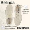 imageCUSHIONAIRE Belinda Womens Lace Detail Casual Sneakers  Elegant Ribbon LaceUp Shoes with Memory FoamIvory Vegan Suede