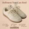 imageCUSHIONAIRE Belinda Womens Lace Detail Casual Sneakers  Elegant Ribbon LaceUp Shoes with Memory FoamIvory Vegan Suede