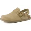 imageCUSHIONAIRE Brooklyn Suede Womens Slides Comfortable Clog Mules with Adjustable Buckles  Summer Shoes for WomenBiscuit Suede