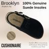 imageCUSHIONAIRE Brooklyn Suede Womens Slides Comfortable Clog Mules with Adjustable Buckles  Summer Shoes for WomenBlack Suede
