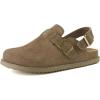 imageCUSHIONAIRE Brooklyn Suede Womens Slides Comfortable Clog Mules with Adjustable Buckles  Summer Shoes for WomenTaupe Suede