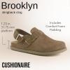imageCUSHIONAIRE Brooklyn Suede Womens Slides Comfortable Clog Mules with Adjustable Buckles  Summer Shoes for WomenTaupe Suede