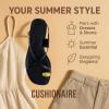 imageCUSHIONAIRE Corfu Flat Sandals for Women  Strappy Design with Toe Loop and Adjustable Ankle Strap  Lightweight Summer Dress SandalBlack