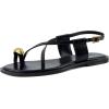imageCUSHIONAIRE Corfu Flat Sandals for Women  Strappy Design with Toe Loop and Adjustable Ankle Strap  Lightweight Summer Dress SandalBlack