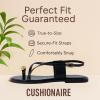 imageCUSHIONAIRE Corfu Flat Sandals for Women  Strappy Design with Toe Loop and Adjustable Ankle Strap  Lightweight Summer Dress SandalBlack