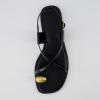 imageCUSHIONAIRE Corfu Flat Sandals for Women  Strappy Design with Toe Loop and Adjustable Ankle Strap  Lightweight Summer Dress SandalBlack
