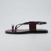 imageCUSHIONAIRE Corfu Flat Sandals for Women  Strappy Design with Toe Loop and Adjustable Ankle Strap  Lightweight Summer Dress SandalBurgundy