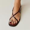 imageCUSHIONAIRE Corfu Flat Sandals for Women  Strappy Design with Toe Loop and Adjustable Ankle Strap  Lightweight Summer Dress SandalBurgundy