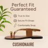 imageCUSHIONAIRE Corfu Flat Sandals for Women  Strappy Design with Toe Loop and Adjustable Ankle Strap  Lightweight Summer Dress SandalCognac