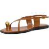 imageCUSHIONAIRE Corfu Flat Sandals for Women  Strappy Design with Toe Loop and Adjustable Ankle Strap  Lightweight Summer Dress SandalCognac