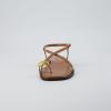 imageCUSHIONAIRE Corfu Flat Sandals for Women  Strappy Design with Toe Loop and Adjustable Ankle Strap  Lightweight Summer Dress SandalCognac