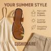 imageCUSHIONAIRE Corfu Flat Sandals for Women  Strappy Design with Toe Loop and Adjustable Ankle Strap  Lightweight Summer Dress SandalCognac
