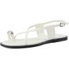 imageCUSHIONAIRE Corfu Flat Sandals for Women  Strappy Design with Toe Loop and Adjustable Ankle Strap  Lightweight Summer Dress SandalWhite