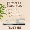 imageCUSHIONAIRE Corfu Flat Sandals for Women  Strappy Design with Toe Loop and Adjustable Ankle Strap  Lightweight Summer Dress SandalWhite