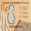 imageCUSHIONAIRE Corfu Flat Sandals for Women  Strappy Design with Toe Loop and Adjustable Ankle Strap  Lightweight Summer Dress SandalWhite