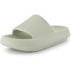 imageCUSHIONAIRE Feather EVA Slides for Women  Comfortable Slip On Womens Slippers Indoor Outdoor Shower Shoes Beach Essential Cloud SlidesAloe