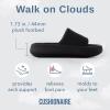 imageCUSHIONAIRE Feather EVA Slides for Women  Comfortable Slip On Womens Slippers Indoor Outdoor Shower Shoes Beach Essential Cloud SlidesBlack