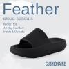 imageCUSHIONAIRE Feather EVA Slides for Women  Comfortable Slip On Womens Slippers Indoor Outdoor Shower Shoes Beach Essential Cloud SlidesBlack