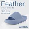 imageCUSHIONAIRE Feather EVA Slides for Women  Comfortable Slip On Womens Slippers Indoor Outdoor Shower Shoes Beach Essential Cloud SlidesBlue