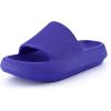 imageCUSHIONAIRE Feather EVA Slides for Women  Comfortable Slip On Womens Slippers Indoor Outdoor Shower Shoes Beach Essential Cloud SlidesBright Blue