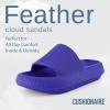 imageCUSHIONAIRE Feather EVA Slides for Women  Comfortable Slip On Womens Slippers Indoor Outdoor Shower Shoes Beach Essential Cloud SlidesBright Blue