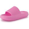 imageCUSHIONAIRE Feather EVA Slides for Women  Comfortable Slip On Womens Slippers Indoor Outdoor Shower Shoes Beach Essential Cloud SlidesBright Pink