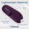 imageCUSHIONAIRE Feather EVA Slides for Women  Comfortable Slip On Womens Slippers Indoor Outdoor Shower Shoes Beach Essential Cloud SlidesDark Purple