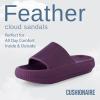 imageCUSHIONAIRE Feather EVA Slides for Women  Comfortable Slip On Womens Slippers Indoor Outdoor Shower Shoes Beach Essential Cloud SlidesDark Purple