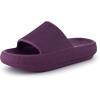 imageCUSHIONAIRE Feather EVA Slides for Women  Comfortable Slip On Womens Slippers Indoor Outdoor Shower Shoes Beach Essential Cloud SlidesDark Purple