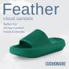 imageCUSHIONAIRE Feather EVA Slides for Women  Comfortable Slip On Womens Slippers Indoor Outdoor Shower Shoes Beach Essential Cloud SlidesEmerald