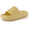 imageCUSHIONAIRE Feather EVA Slides for Women  Comfortable Slip On Womens Slippers Indoor Outdoor Shower Shoes Beach Essential Cloud SlidesGolden