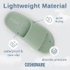 imageCUSHIONAIRE Feather EVA Slides for Women  Comfortable Slip On Womens Slippers Indoor Outdoor Shower Shoes Beach Essential Cloud SlidesGreen