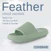 imageCUSHIONAIRE Feather EVA Slides for Women  Comfortable Slip On Womens Slippers Indoor Outdoor Shower Shoes Beach Essential Cloud SlidesGreen