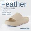 imageCUSHIONAIRE Feather EVA Slides for Women  Comfortable Slip On Womens Slippers Indoor Outdoor Shower Shoes Beach Essential Cloud SlidesKhaki