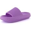 imageCUSHIONAIRE Feather EVA Slides for Women  Comfortable Slip On Womens Slippers Indoor Outdoor Shower Shoes Beach Essential Cloud SlidesLavender