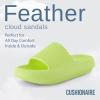imageCUSHIONAIRE Feather EVA Slides for Women  Comfortable Slip On Womens Slippers Indoor Outdoor Shower Shoes Beach Essential Cloud SlidesLemon Yellow