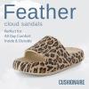 imageCUSHIONAIRE Feather EVA Slides for Women  Comfortable Slip On Womens Slippers Indoor Outdoor Shower Shoes Beach Essential Cloud SlidesLeopard