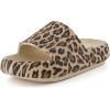 imageCUSHIONAIRE Feather EVA Slides for Women  Comfortable Slip On Womens Slippers Indoor Outdoor Shower Shoes Beach Essential Cloud SlidesLeopard