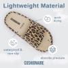 imageCUSHIONAIRE Feather EVA Slides for Women  Comfortable Slip On Womens Slippers Indoor Outdoor Shower Shoes Beach Essential Cloud SlidesLeopard