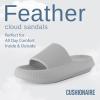 imageCUSHIONAIRE Feather EVA Slides for Women  Comfortable Slip On Womens Slippers Indoor Outdoor Shower Shoes Beach Essential Cloud SlidesLt Grey