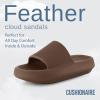 imageCUSHIONAIRE Feather EVA Slides for Women  Comfortable Slip On Womens Slippers Indoor Outdoor Shower Shoes Beach Essential Cloud SlidesMocha