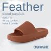 imageCUSHIONAIRE Feather EVA Slides for Women  Comfortable Slip On Womens Slippers Indoor Outdoor Shower Shoes Beach Essential Cloud SlidesOrange