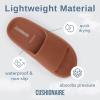 imageCUSHIONAIRE Feather EVA Slides for Women  Comfortable Slip On Womens Slippers Indoor Outdoor Shower Shoes Beach Essential Cloud SlidesOrange