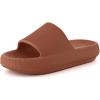 imageCUSHIONAIRE Feather EVA Slides for Women  Comfortable Slip On Womens Slippers Indoor Outdoor Shower Shoes Beach Essential Cloud SlidesOrange