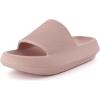 imageCUSHIONAIRE Feather EVA Slides for Women  Comfortable Slip On Womens Slippers Indoor Outdoor Shower Shoes Beach Essential Cloud SlidesPink