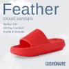 imageCUSHIONAIRE Feather EVA Slides for Women  Comfortable Slip On Womens Slippers Indoor Outdoor Shower Shoes Beach Essential Cloud SlidesRed