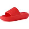 imageCUSHIONAIRE Feather EVA Slides for Women  Comfortable Slip On Womens Slippers Indoor Outdoor Shower Shoes Beach Essential Cloud SlidesRed